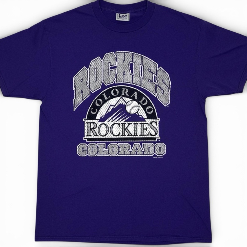 Vintage 1996 Colorado Rockies Lee Sport MLB T-Shirt Purple‎ Made in USA XL